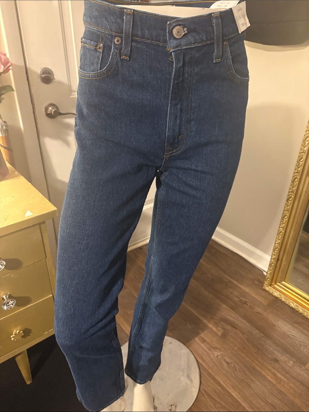 Women's Straight-Leg Jeans in Dark Blue